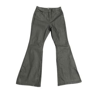 I.N.C International Concepts Flare Coated Denim Jeans Size 14 Retro Grunge 70s